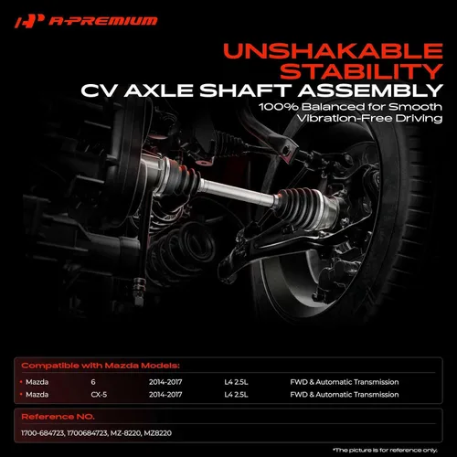 Miniatura 2 de A-Premium Conjunto de eje de eje CV compatible con Mazda 6 2014-2017 2.5L, CX-5 2014-2017 2.5L, FWD y solo transmisión automática, lado delantero