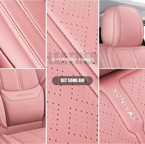 Miniatura 4 de Juego completo de fundas de cuero de cobertura completa para asiento de automóvil, ajuste universal para la mayoría de automóviles, sedanes