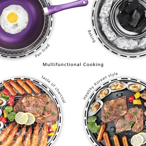 Miniatura 2 de Parrilla portátil de carbón para exteriores para acampar con bolsa de viaje - Pequeña parrilla de mesa con opción de bandeja con humo y sin humo