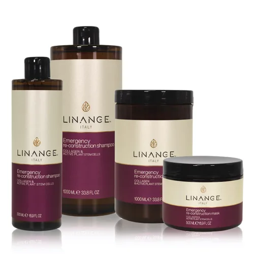 Miniatura 5 de LINANGE Champú de reconstrucción de emergencia para cabello muy dañado con colágeno, queratina y manteca de karité, champú nutritivo