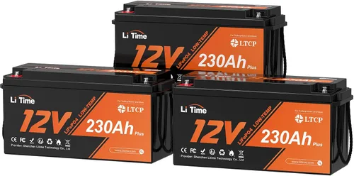 Miniatura 21 de LiTime Batería LiFePO4 de 12 V 230 Ah, recargable, de litio, más de 4000 ciclos profundos, energía de respaldo para casa rodante, remolque de viaje