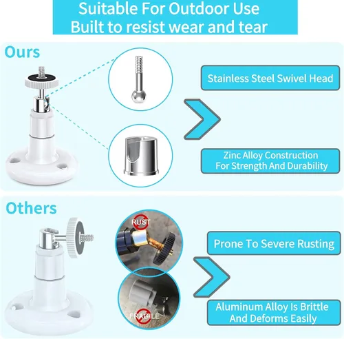 Miniatura 3 de Paquete de 2 Soportes de Pared de Seguridad Ajustables para Cámara Ring y Stick Up Cam con Batería, Soporte de Montaje Interior/Exterior para Arlo