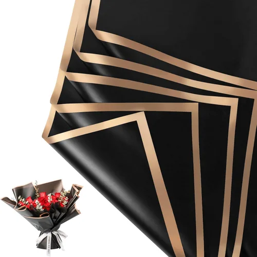 NESCCI 20 hojas de papel de regalo de flores, papel de regalo de ramo floral impermeable, suministros de floristería, papel de embalaje para regalo