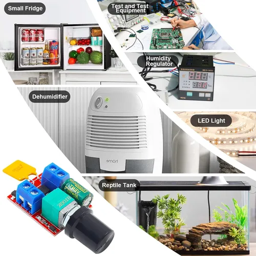 Miniatura 7 de Paquete de 3 mini controlador de velocidad de motor PWM DC, CC 3 V, 6 V, 12 V, 24 V, 35 V, 5 A, interruptor de control de velocidad, pequeño