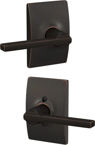 Miniatura 46 de Schlage F10 LAT 626 CEN Latitude - Manilla de puerta con moldura Century, cerradura de paso para pasillo y armario, cromo satinado