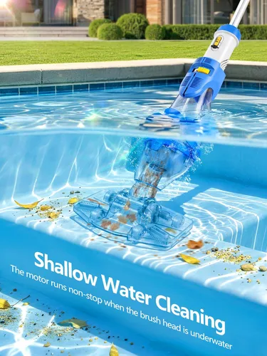 Miniatura 3 de LanOcean Aspiradora de piscina inalámbrica para piscina enterrada, flujo ajustable, cabezal de cepillo transparente, limpieza visible, potente