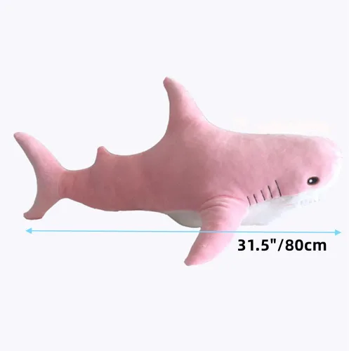 Miniatura 2 de Peluche de tiburón, animal de peluche de tiburón rosa suave, juguetes de tiburón grande de felpa para decoración del hogar, regalo para niños