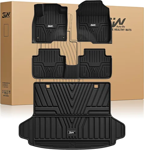 Miniatura 14 de 3W - Tapetes para Honda CR-V 2017-2022 (incluye híbrido) TPE, ajuste personalizado para todo tipo de clima, juego completo de tapetes para coche