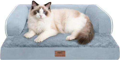 Miniatura 89 de Cama ortopédica impermeable para perros pequeños, cama para perros de tamaño mediano, cómoda cama para mascotas y gatos con lados, funda extraíble