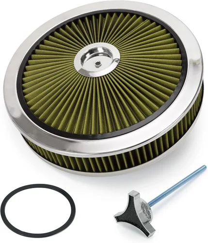 Miniatura 7 de PTNHZ Conjunto de filtro de filtro de aire redondo de 14 x 3 pulgadas con caburetor de tapa de flujo alto compatible con Chevrolet GMC Ford (azul)