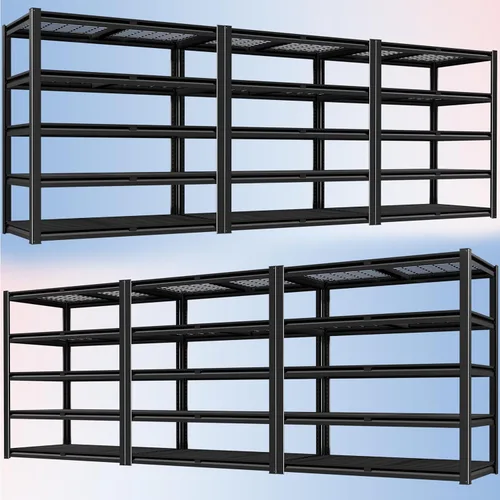 Miniatura 10 de PrimeZone Estantería de garaje resistente de 40 pulgadas de ancho, 2200 LBS, estantes de almacenamiento de 4 niveles, estante de alambre de metal