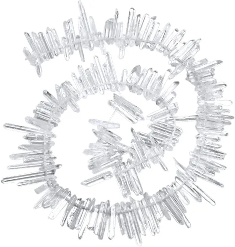 Miniatura 11 de TUMBEELLUWA Puntas de cristal de cuarzo para bisutería Cuentas de cristal de cuarzo con revestimiento de titanio pulidas o en bruto 15 pulgadas