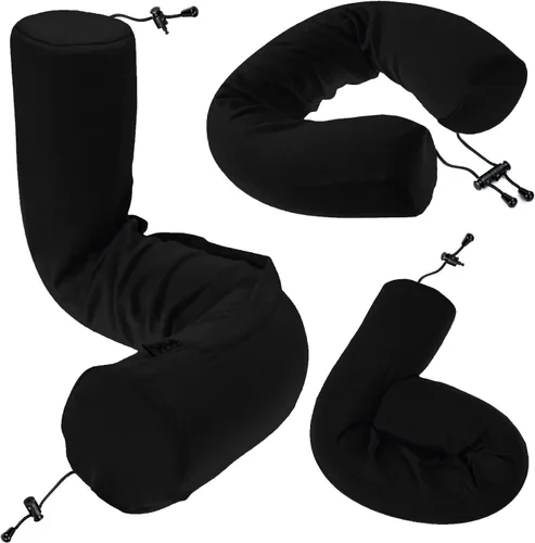 Miniatura 8 de Dot&Dot Almohada de viaje de espuma viscoelástica para aviones - Almohada de viaje para dormir - Almohada de avión para soporte de cuello, barbilla