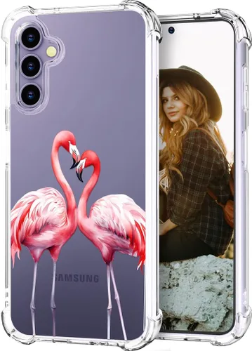 Miniatura 21 de Hungo Funda compatible con Samsung Galaxy S25 Plus/S24 Plus, diseño transparente, diseño femenino de piel femenina S24+ S25+ de astronauta