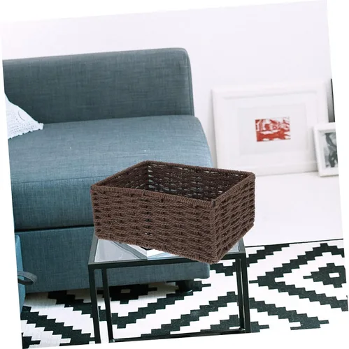 Miniatura 3 de STOBAZA Cesta de almacenamiento de mesa multifuncional Soporte de almacenamiento tejido decorativo para sala de estar