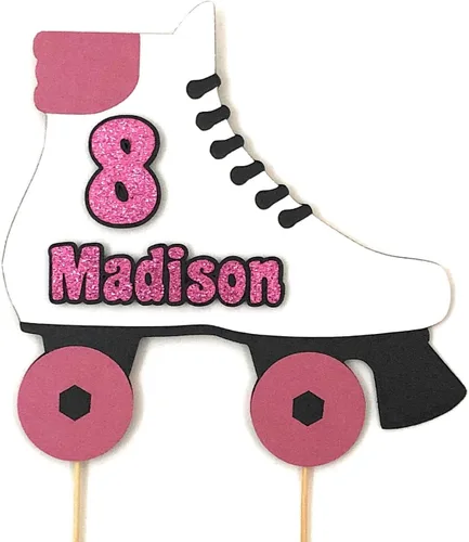 Decoración para tartas de patinaje personalizado con nombre y edad