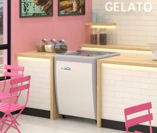 Miniatura 5 de KoolMore Congelador de exhibición de gabinete de inmersión de gelato de 26 pulgadas y 5 bandejas con puerta corrediza de vidrio, 6 pies cúbicos