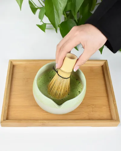 Miniatura 4 de Artcome Juego de herramientas Matcha: cuenco con boquilla de vertido, batidor, soporte para batidor, cuchara de té, colador matcha, cuchara de té