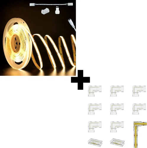 PAUTIX COB - Tira de luces LED de 32.8 pies/32.8 ft, blanco cálido, 2700 K, 504 LEDs/m, 9600 lm, cinta LED CRI90+ flexible súper brillante, DC24V