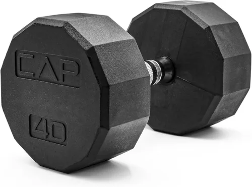 Miniatura 27 de CAP Barbell Peso de la mancuerna hexagonal recubierta, individual, 10-120 libras, múltiples opciones