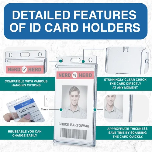 Miniatura 2 de Soporte transparente esmerilado de carga lateral con muesca para el pulgar, funda rígida de identificación RFID para llave de automóvil, tarjetas