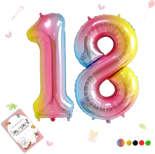 Miniatura 214 de Globos de números de 40 pulgadas del 0 al 9 dorados grandes del número 0, globos digitales para suministros de decoración de celebración de fiesta