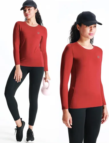 Miniatura 35 de NELEUS - Camisa deportiva de compresión atlética, de manga larga, para mujer, dry fit, paquete de 3