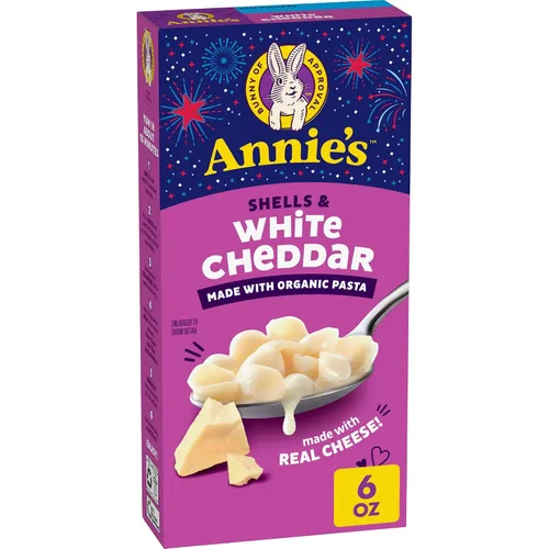 Miniatura 21 de Conchas de Annie's y Cheddar Añejo Real, hecho con pasta orgánica y queso real, 6 onzas