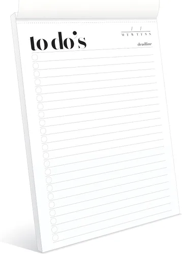 Bloc de notas de lista de tareas pendientes, tamaño A5 (8.3 x 5.8 pulgadas), planificador de lista de tareas diarias, planificador de productividad,