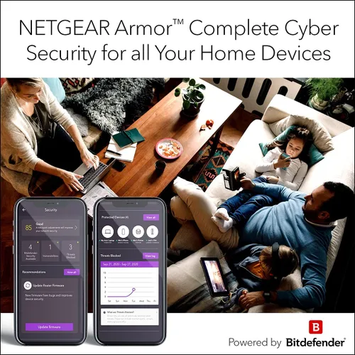 Miniatura 4 de NETGEAR Nighthawk Router WiFi 6 (RAX30) Router Gigabit de doble banda de 5 flujos, velocidad inalámbrica AX2400 (hasta 2,4 Gbps), cobertura de hasta