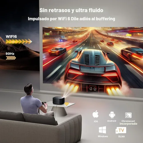 Miniatura 7 de Outdoor-Projector-4K with WiFi and Bluetooth:[3500 Bright/60W Dolby Audio/Official Licensed Apps],Smart-Projector with AI Auto Focus,ONOAYO ONO5Pro