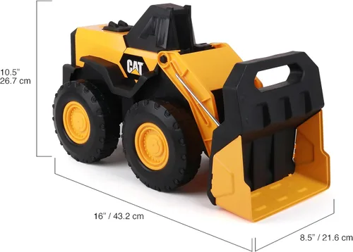 Miniatura 4 de Cat Juguetes de construcción, cargadora de ruedas de acero de 16 pulgadas, cuerpo de acero real, brazo y balde que funcionan, ruedas todo terreno