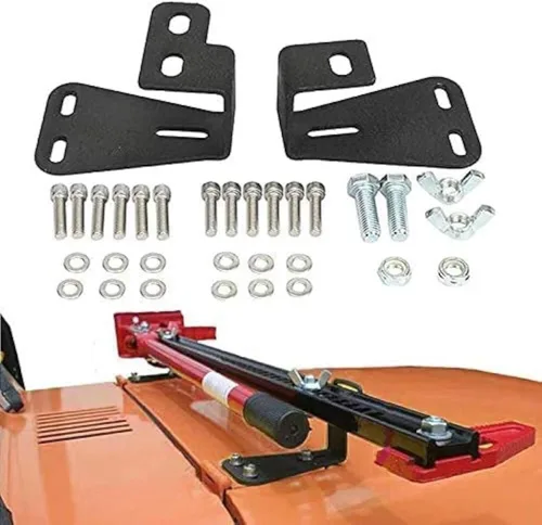 Miniatura 10 de Soportes de montaje para capó de gato de alta elevación compatibles con Jeep Jack Mount JK 2007-2018, soporte de montaje de gato todoterreno Hi Lift