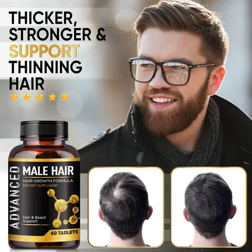 Miniatura 2 de Vitaminas para el crecimiento del cabello para hombres, anti pérdida de cabello, píldoras de vitaminas y bloqueador de Dht para hombres. Suplemento
