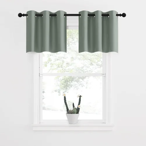 Miniatura 15 de NICETOWN Cortinas opacas de cocina para ventana sobre el fregadero, aislamiento térmico, decoración del hogar, pequeños niveles opacos con ojales