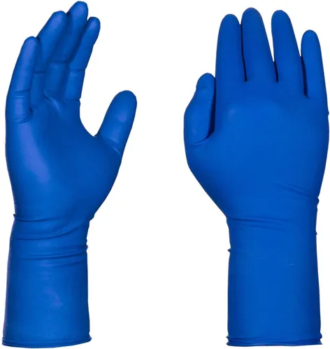 Miniatura 2 de AMMEX Blue Disposable Latex Exam Gloves, 13 Mil, Powder-Free, Textured, Non-Sterile, Longer Cuff