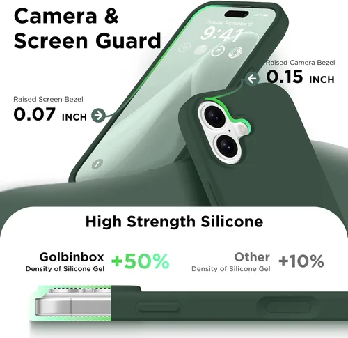 Miniatura 7 de GolbinBox Funda magnética para iPhone 17, compatible con MagSafe, cubierta de silicona integrada para control de cámara, funda de silicona líquida a