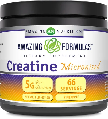 Miniatura 8 de Amazing Formulas - Suplemento en polvo de monohidrato de creatina micronizada 5000 mg por porción Suplemento ideal antes y después
