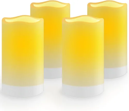 Miniatura 9 de Velas solares – 3.25 x 4 pulgadas 5 pulgadas 6 pulgadas, juego de velas LED impermeables sin llama, del atardecer al amanecer, batería solar 3 Pack