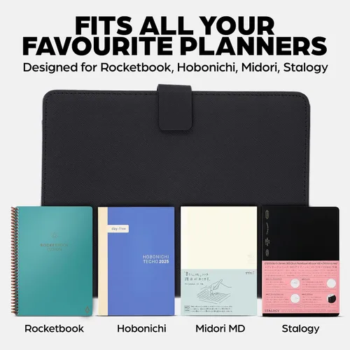 Miniatura 6 de Cubierta de folio premium compatible con Rocketbook Everlast, Wave, Fusion, Panda, cuaderno inteligente reutilizable - Tamaño ejecutivo A5 Old