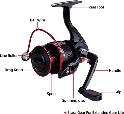 Miniatura 6 de Kilitn Combo de Caña de Pescar y Carrete, Combo de Baitcasting Carrete Baitcast Caña Telescópica de Fibra de Vidrio Duradera de 5 Pies con Sedal