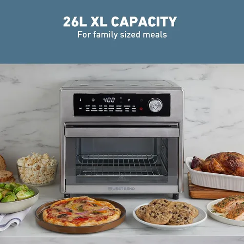Miniatura 3 de Horno freidora de aire West Bend XL de 26 cuartos con controles digitales, puerta de fácil visualización y 24 programas de cocción, incluye nueve