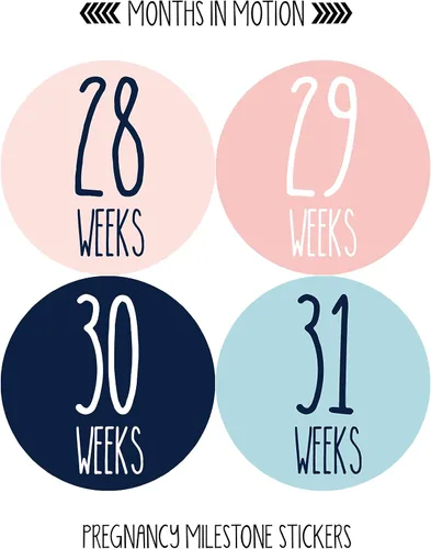 Miniatura 6 de Calcomanías semanales de crecimiento del embarazo, de semana a semana, embarazada esperando fotos, recuerdo de maternidad, panza de bebé