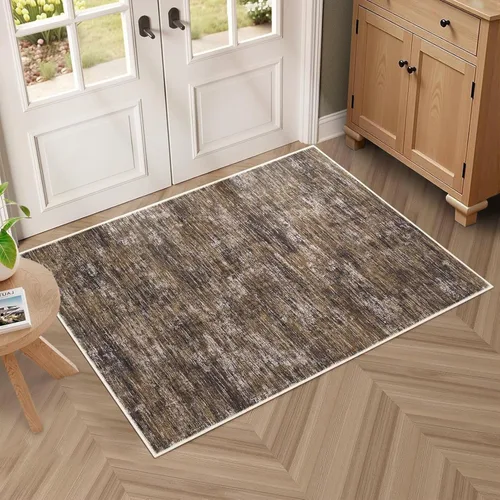 Miniatura 55 de RUGSREAL - Tapete pequeño de 2x3 con base de goma, resistente a las manchas, moderno, color liso, contemporáneo lavable, para la entrada, sala