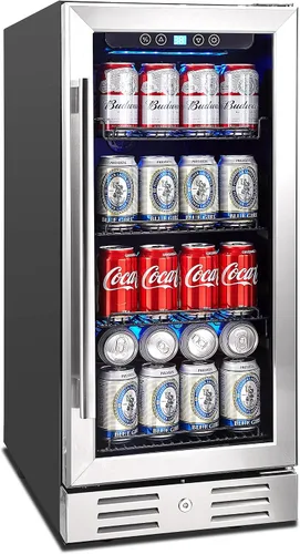 Miniatura 9 de Kalamera Mini refrigerador de 18 botellas – Refrigerador de vino de 12 pulgadas, integrado o independiente, con acero inoxidable y puerta de vidrio