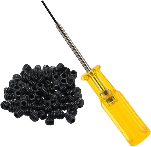Miniatura 7 de Destornillador hexagonal de 0.059 in y 50 tornillos de abrazadera de aguja compatibles con máquina de coser industrial Overlock Juki Yamato Pegasus