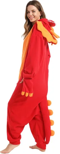 Miniatura 5 de dressfan Disfraz de dragón de Triceratops de animal, disfraz de dinosaurio, Navidad, Halloween, cosplay, pijama, unisex, para adultos y adolescentes