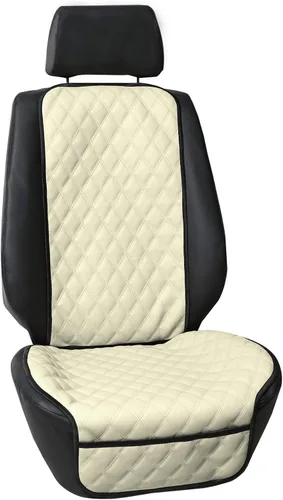 Miniatura 10 de FH Group Cojín de asiento de automóvil – Funda de asiento delantero individual de piel sintética con bolsillos delanteros, compatible con airbag