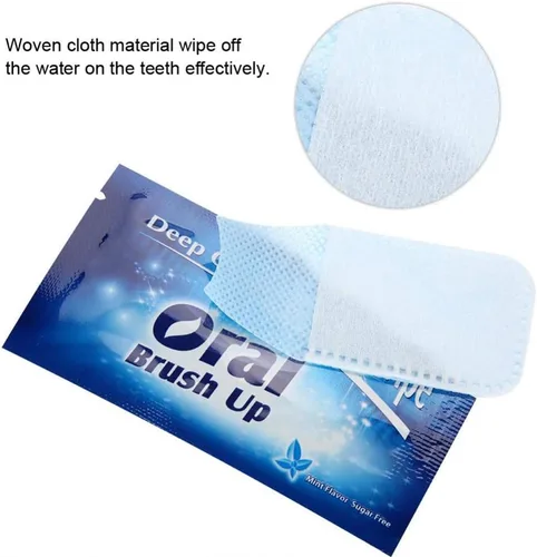 Miniatura 7 de 50 toallitas desechables, toallitas de cepillado oral, toallitas con sabor a menta para limpieza oral, uso de cuidado bucal