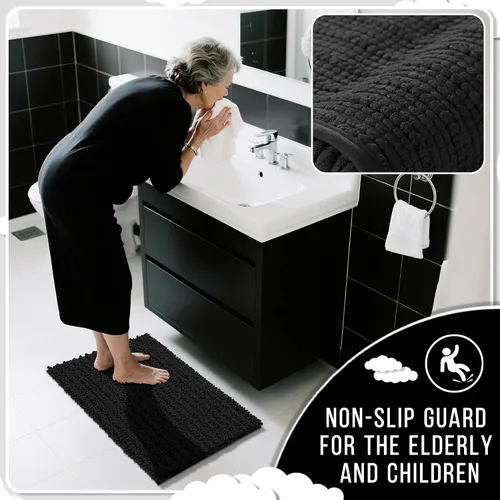 Miniatura 4 de Yimobra - Juego de alfombras de baño de 2 piezas - Alfombra de baño de felpa de lujo extra gruesa de secado rápido, antideslizante súper absorbente